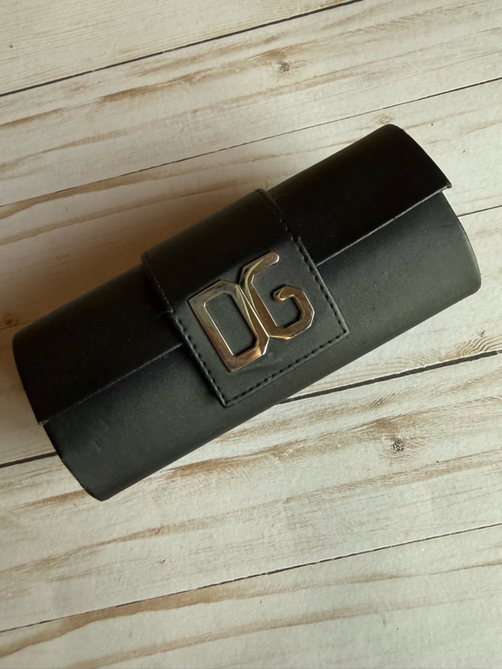 Vintage Dolce Gabbana Black Eyeglass Sunglasses Magnetic Case Silver DG